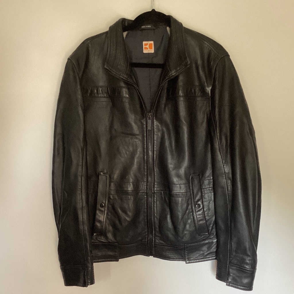 Hugo Boss Black Men’s Boss Orange Leather Jacket 40r